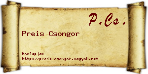 Preis Csongor névjegykártya